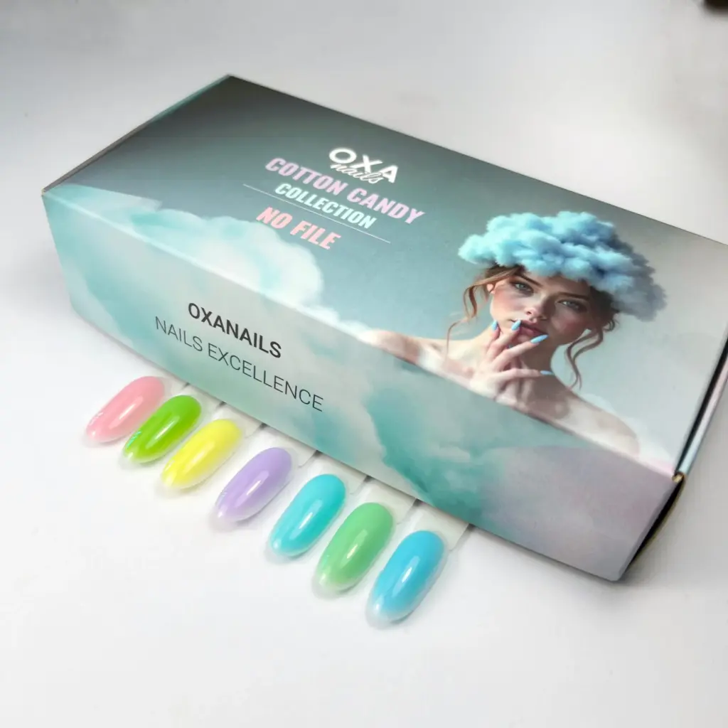 Kit Gel No File No Top Cotton Candy Collection 7 colori per 15 ml