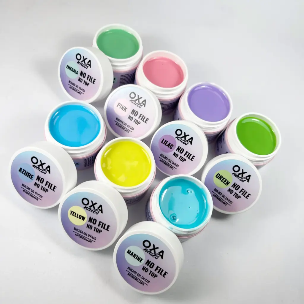 Kit Gel No File No Top Cotton Candy Collection 7 colori per 15 ml